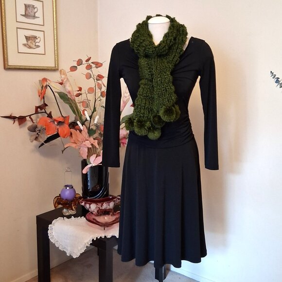 Vintage NEW Buffalo Long Green Cardigan Knit Scarf for Women - Picture 3 of 9